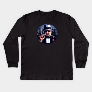 8BIT Vito Corleone Kids Long Sleeve T-Shirt